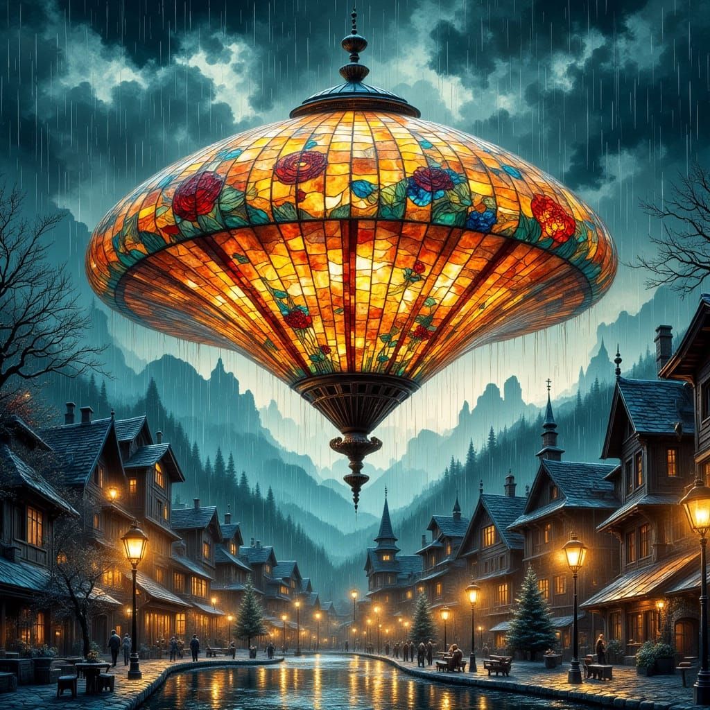 Colossal Tiffany Lamp Protects Austrian Village