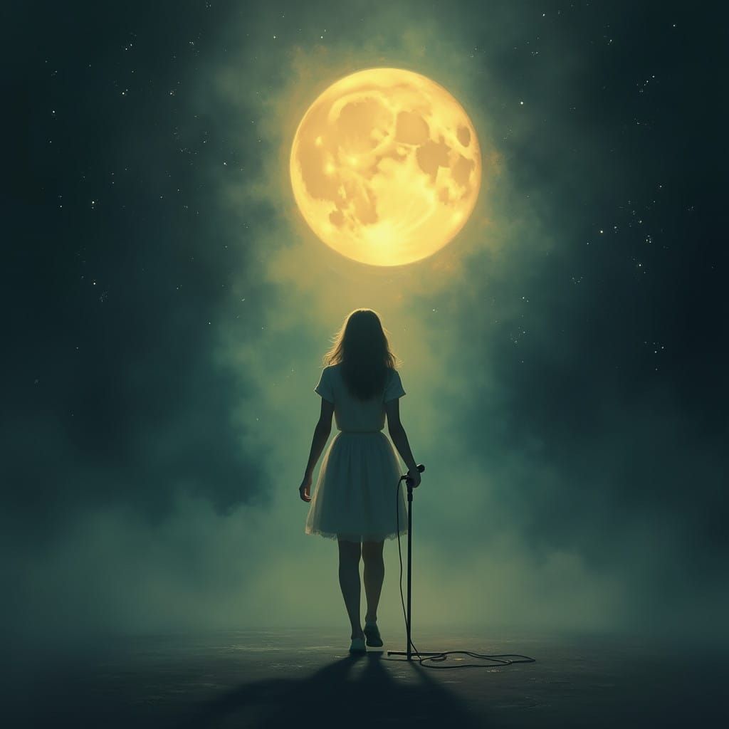 Hopeful Songstress Emerges from Shadows in Moody Light