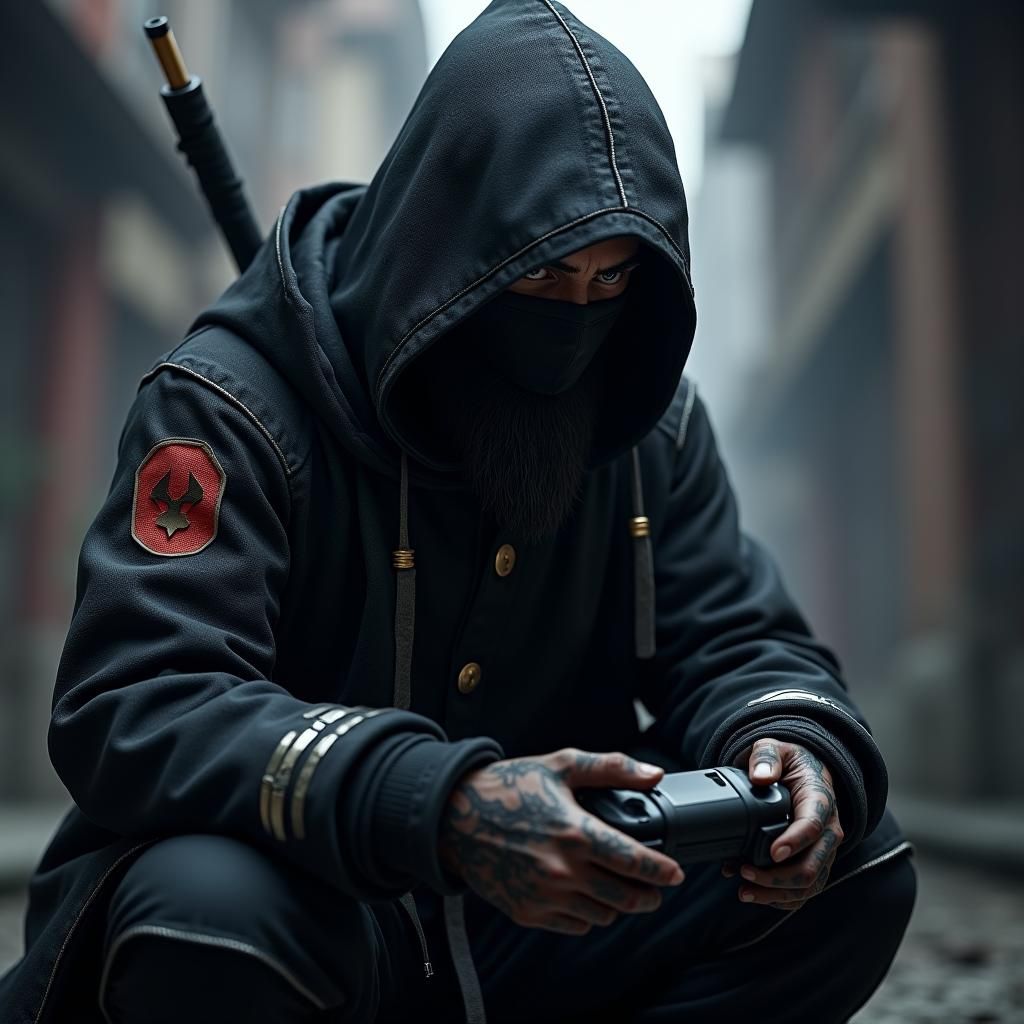 Futuristic Gamer Ninja in 3D Anime Style