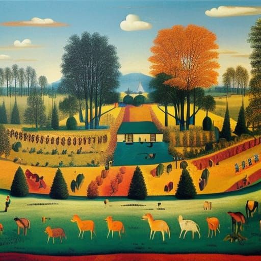 Pastoral Surreal Naive Art: Grammatical Rules