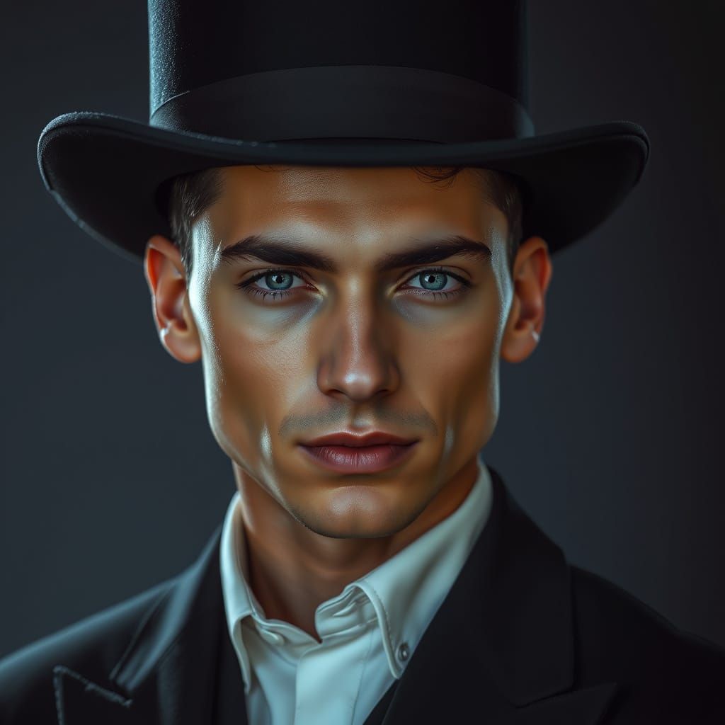 Hyperrealistic Portrait of a Clean-Shaven Emperor in Etherea...