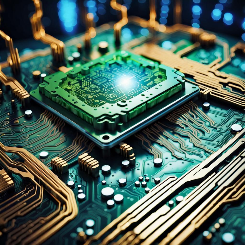 Futuristic Cyborg AI Bot in Cyberpunk Style