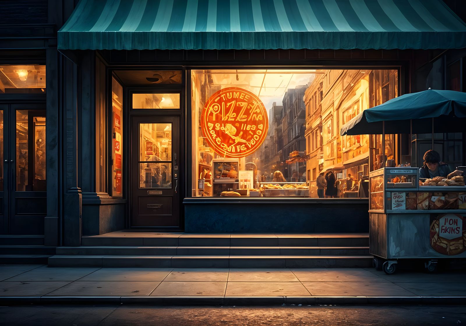 Surreal Hyperrealistic Oil Painting of New York Street Scene...