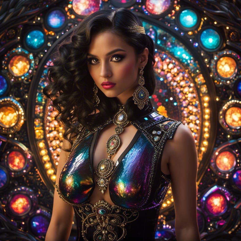 Goth Teen with Heterochromia in Fantasy Scene