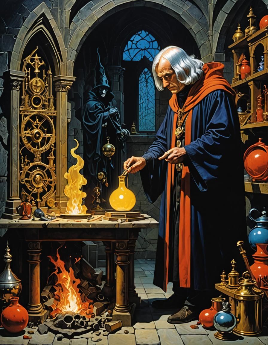 Alchemist Creates Philosopher's Stone: Gothic Fantasy