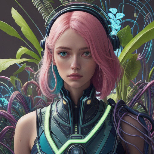 Quirky Cyberpunk Cactus Blooms