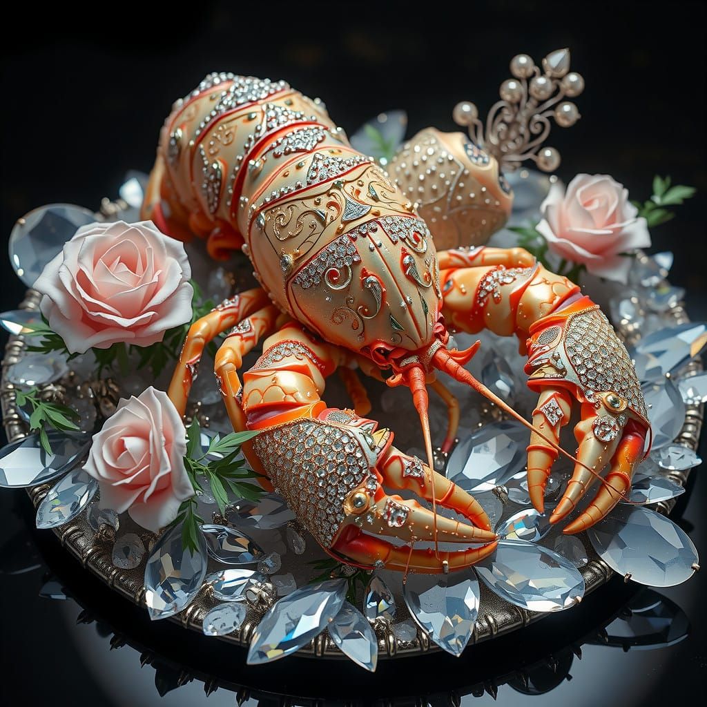 Lobster in Art Deco Velvet Splendor