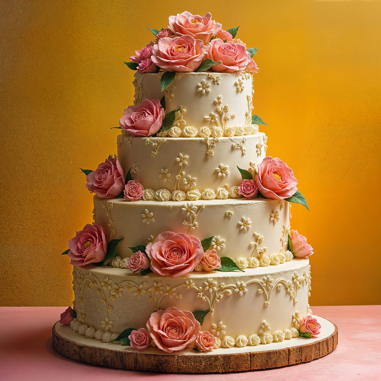 Whimsical Multi-Tiered Cake with Intricate Fondant and Sugar...