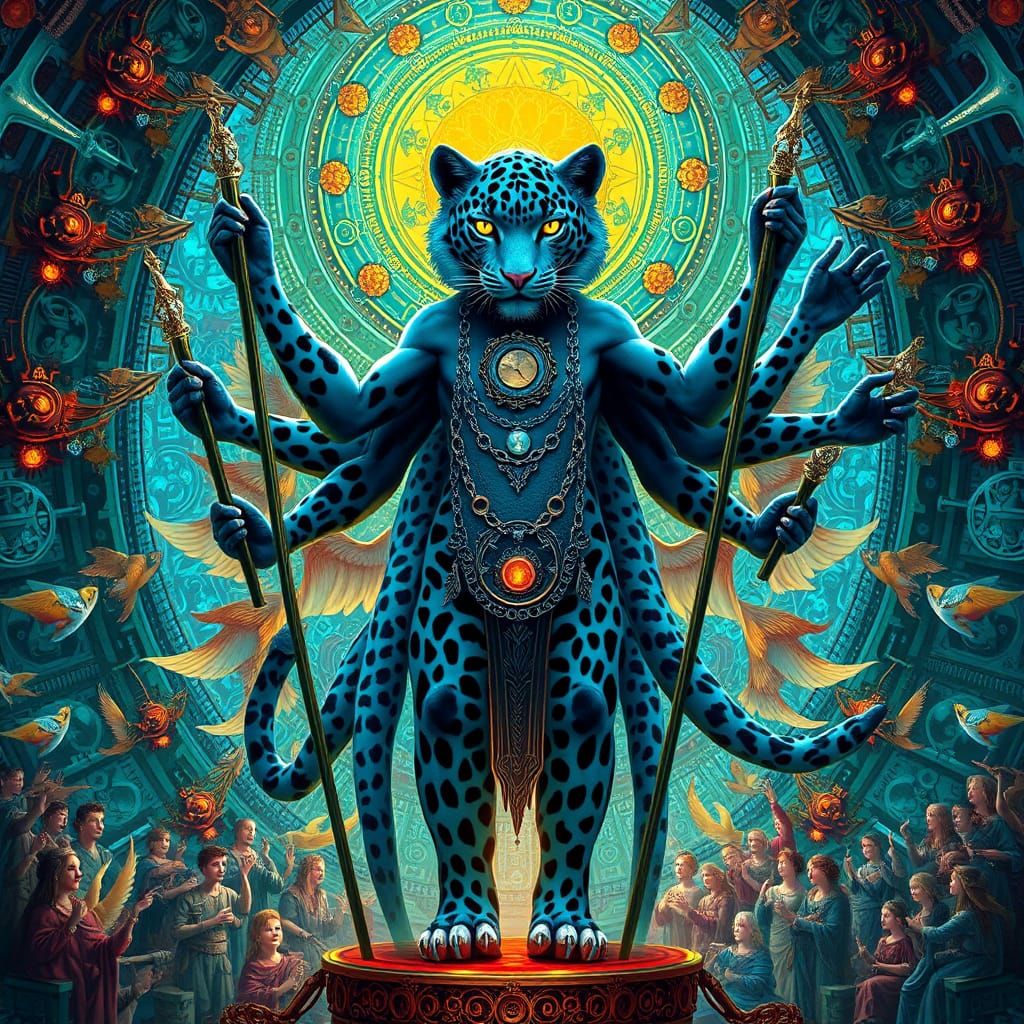 Blue Leopard Goddess of Time and Light