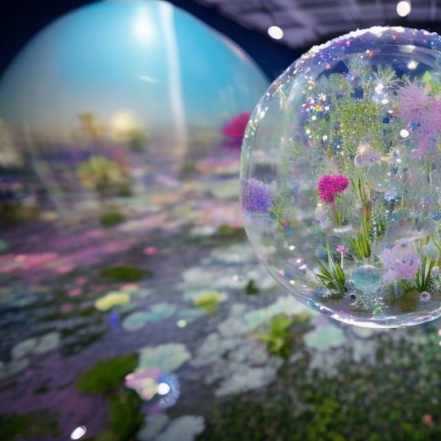 Oasis Bubble Sculpture in Dystopian Desert