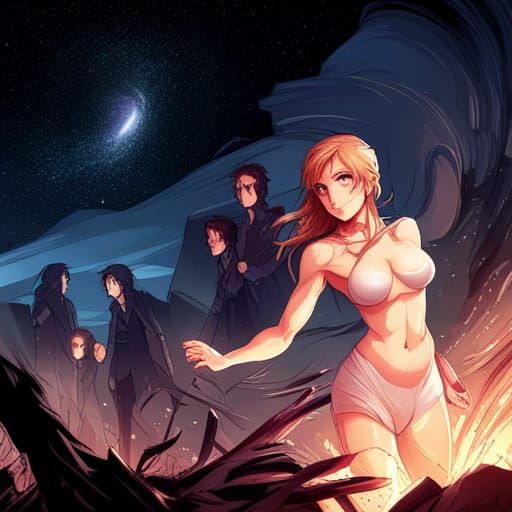 Adam and Eve in Anime Style