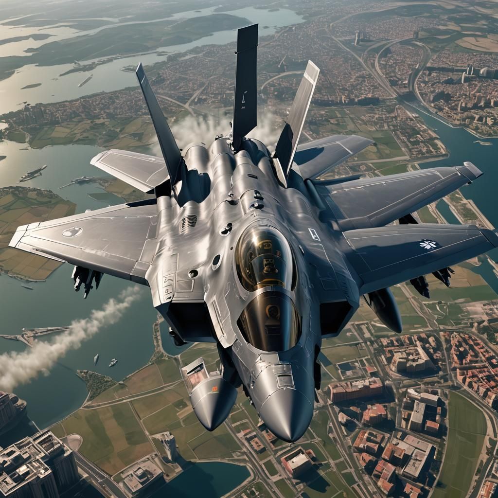 Pope Piloting F-35 Jet: Detailed Matte Painting