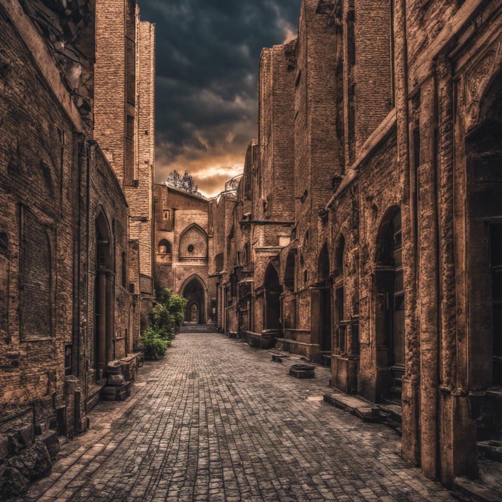 Hyperrealistic Tabriz City with Intricate Details