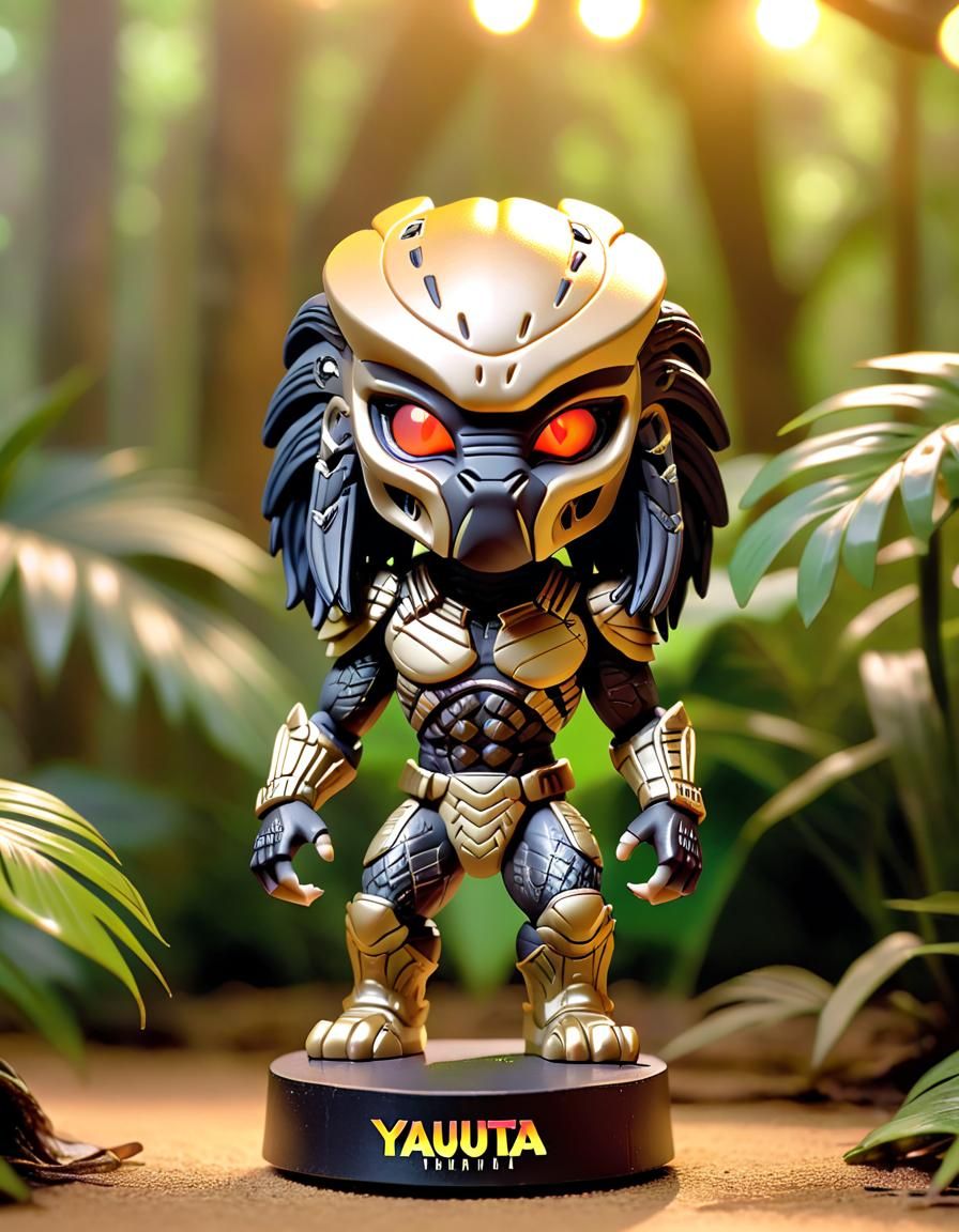 Cute Predator Bobblehead with Jungle Background
