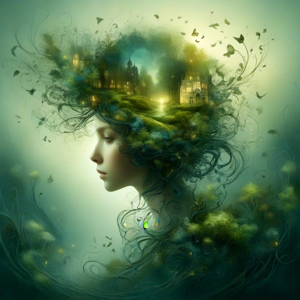 Ethereal Landscape with Wind and Figures