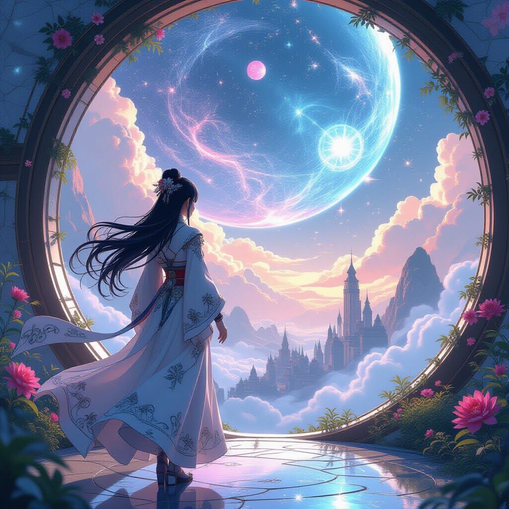 Cosmic Anime Landscape in 3D