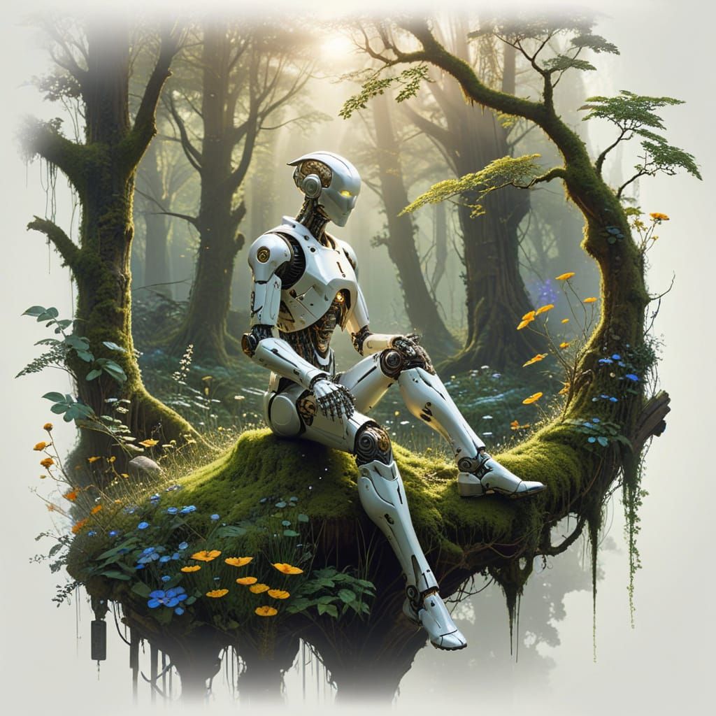 Surreal Forest Encounter in Digital Surrealism