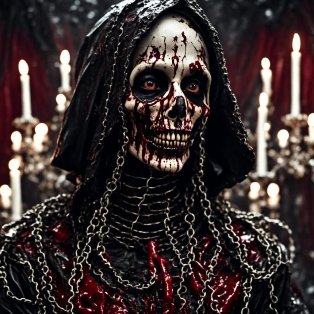 Bloody Nun in Rococo-Horrorcore Style