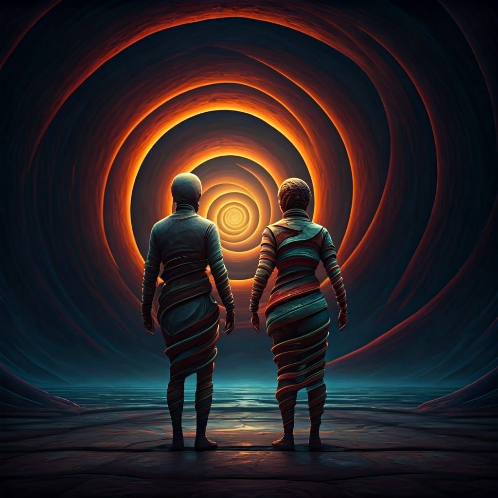 Spiral Figures in Fantastical Landscapes