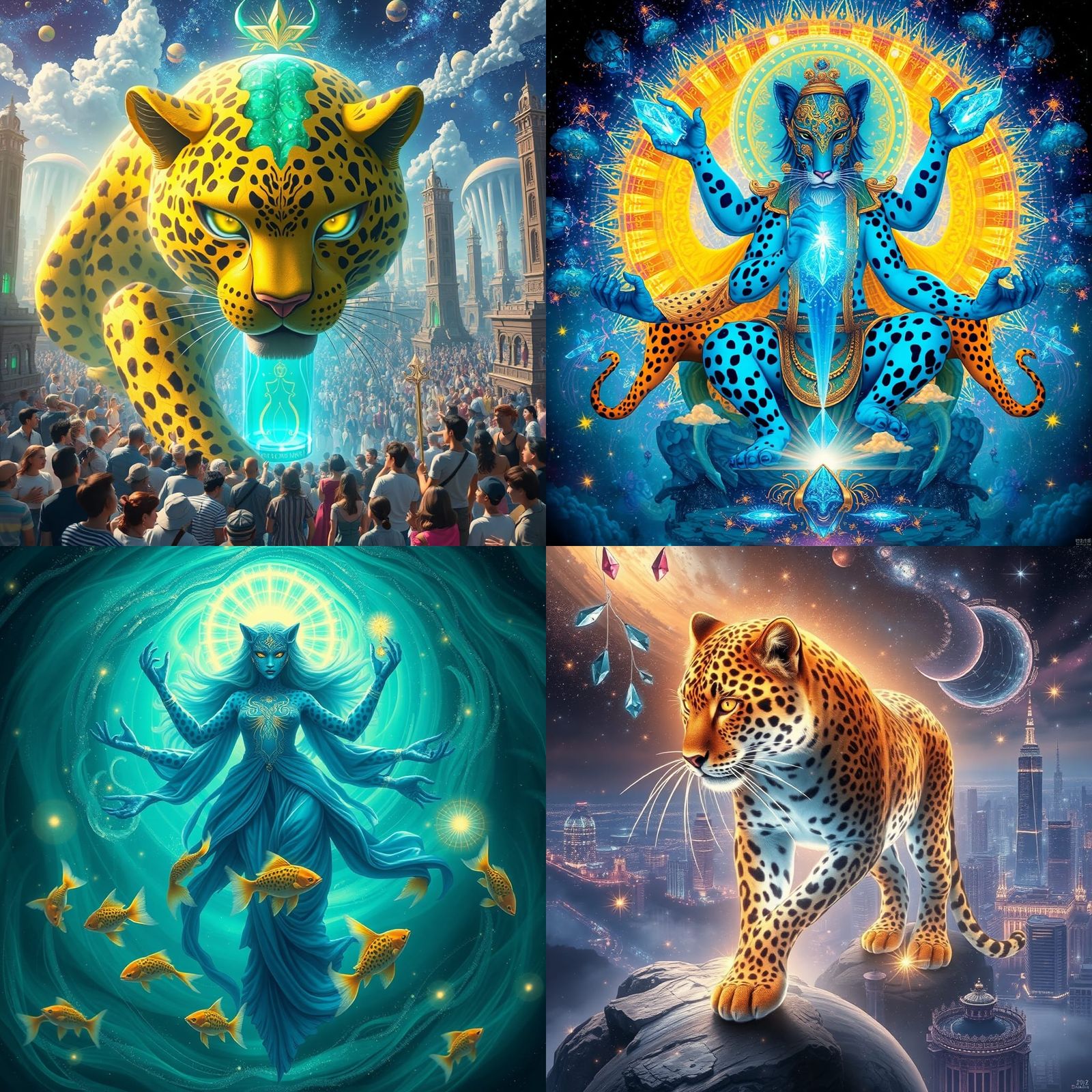 Teal Time Machine: Vision of a Leopard Woman