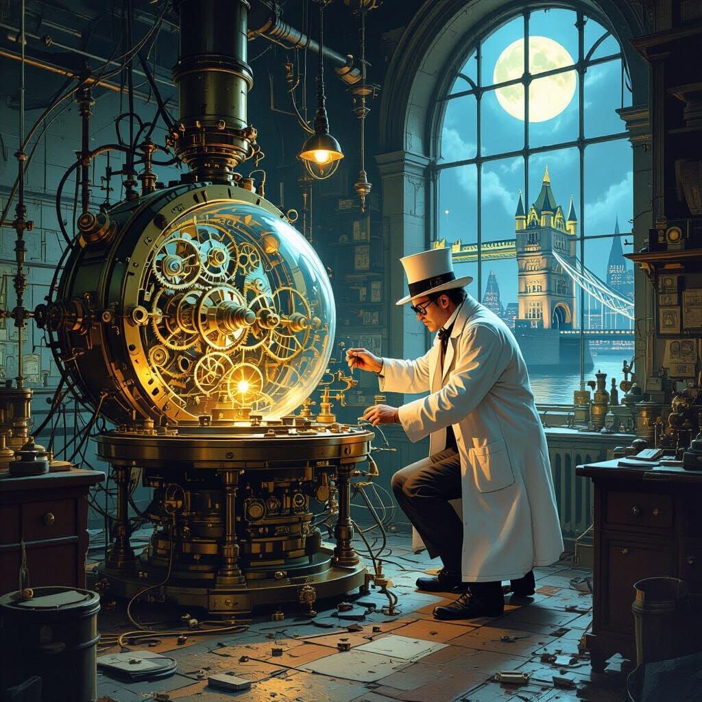 Victorian Mad Scientist Time Machine, Biomechanical Art