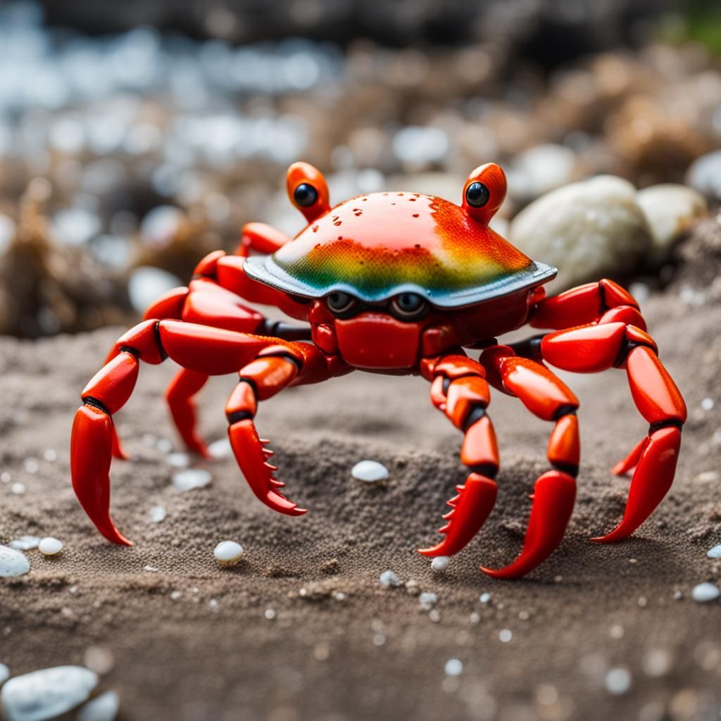 Detailed Photograph of a Plastic Crab