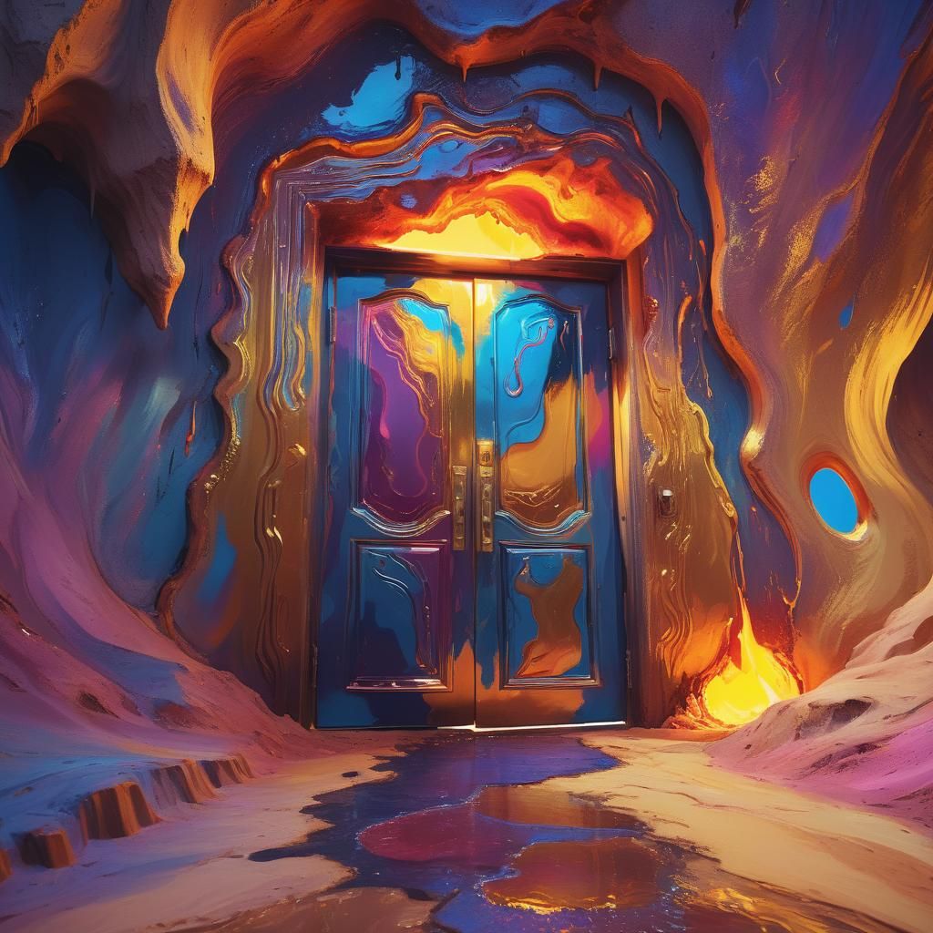 Darvaza Crater Door in Fauvist Expressionism