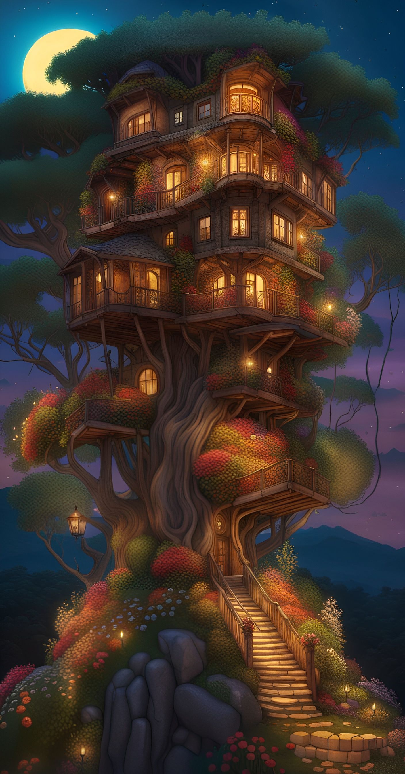 Moonlit Treehouse: A Maximalist Masterpiece