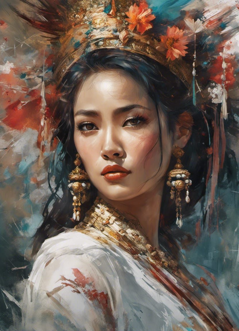 Balinese Woman Portrait in Traditional Dress