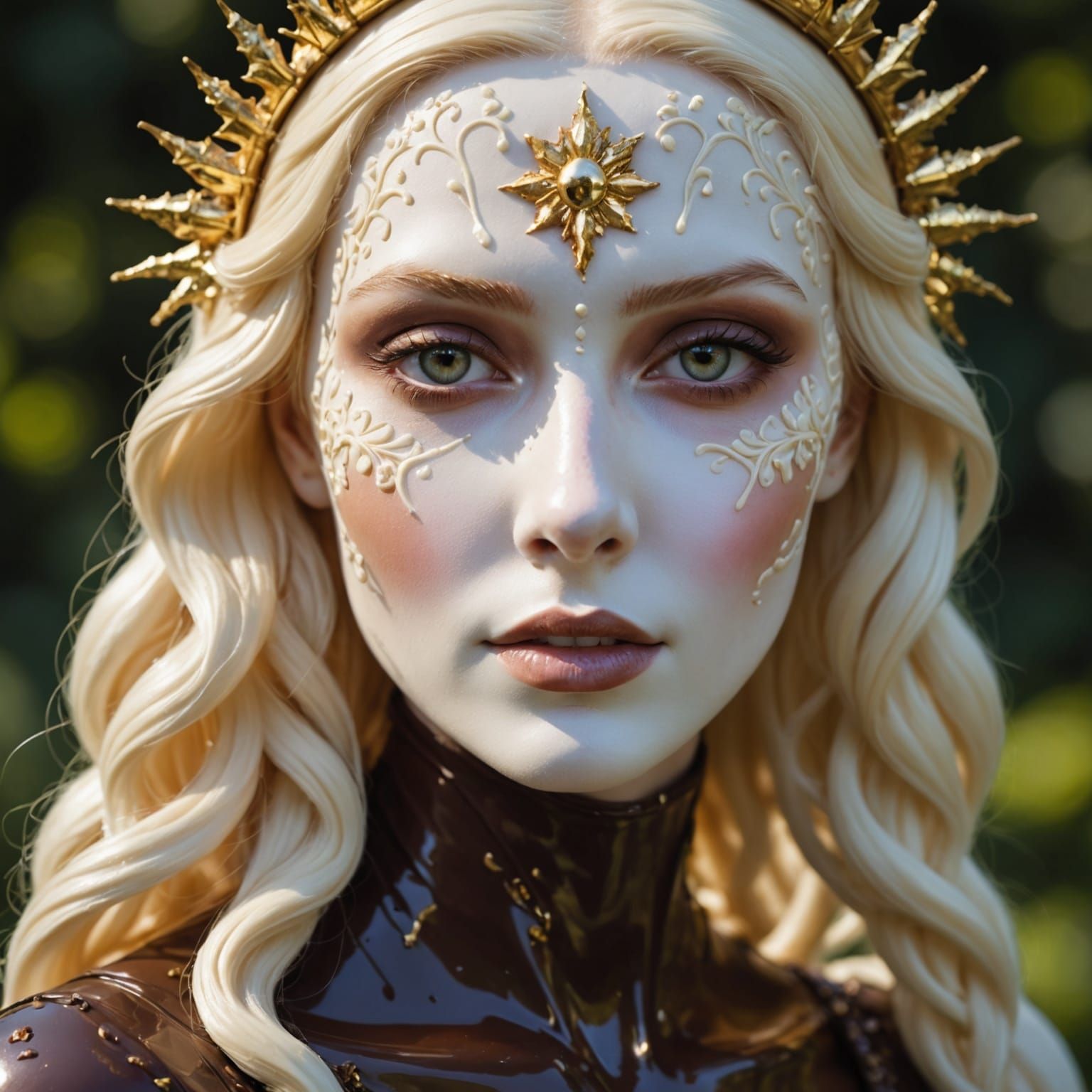 Magical White Chocolate Woman in Enchanted Forest