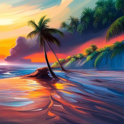 Hyperrealistic Beach Holiday Concept Art