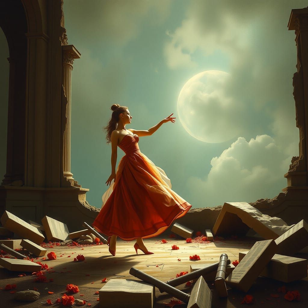 The Beautiful Hearted Ballerina Dances in Ruins for Her Dead...