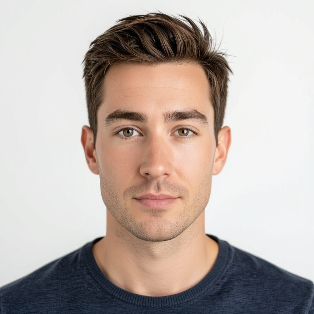 Passport Photo Portrait of a White Male