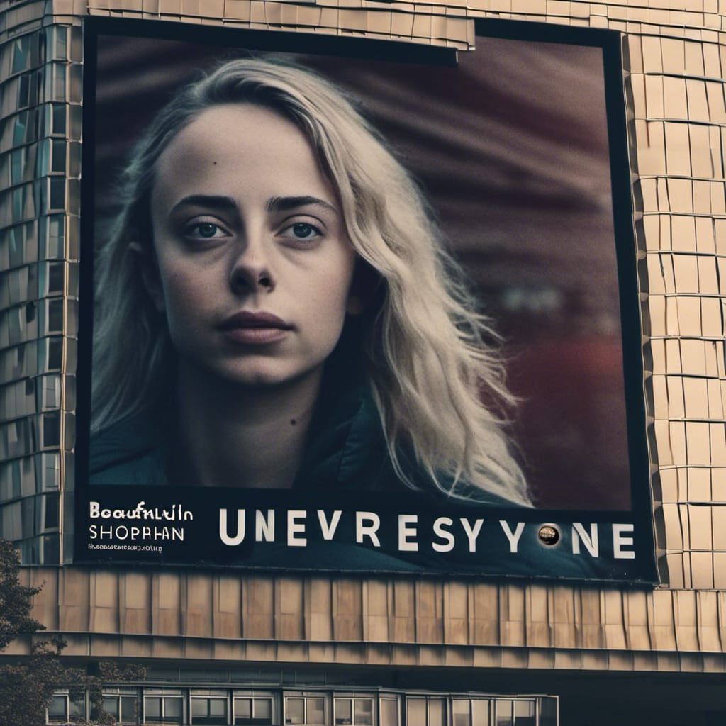 Inclusive University Billboard Portrait in Cinematic Style