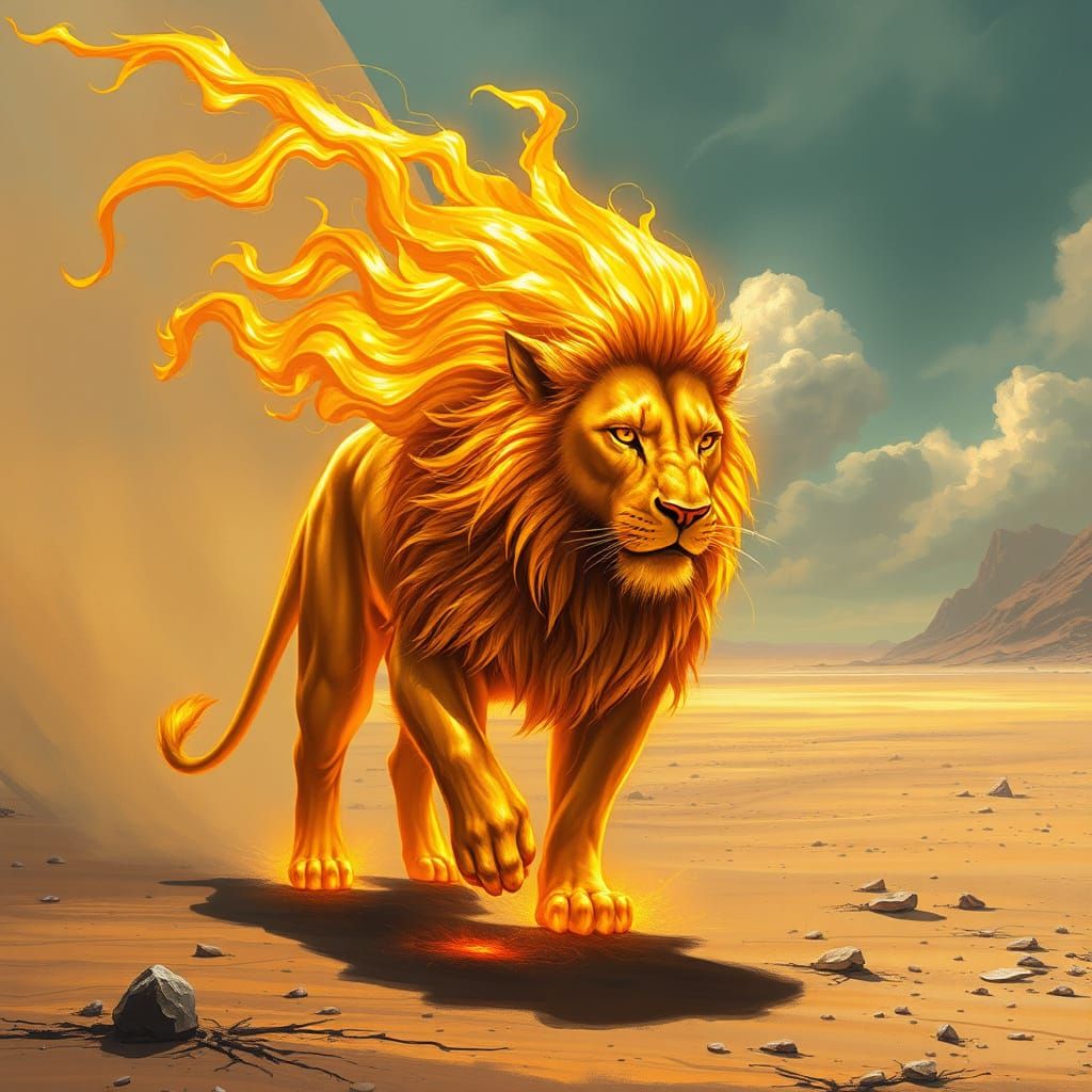 A lion of fire