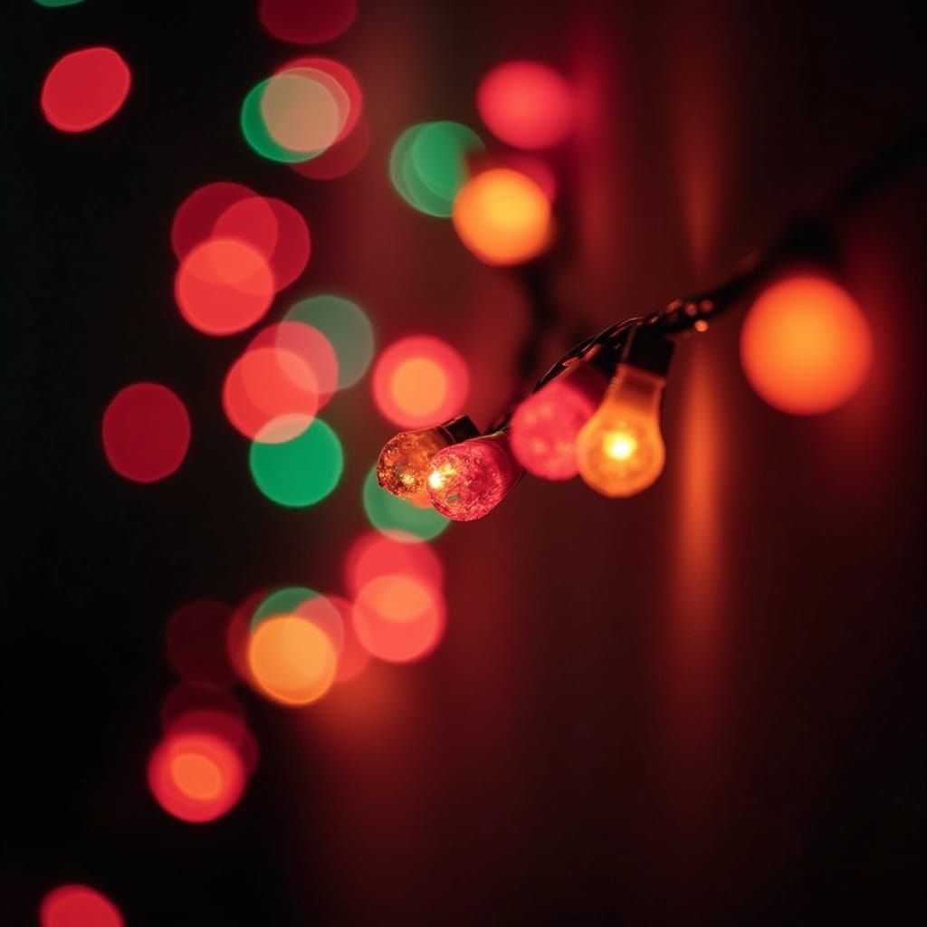 Vibrant Bokeh Christmas Lights in Festive Warmth