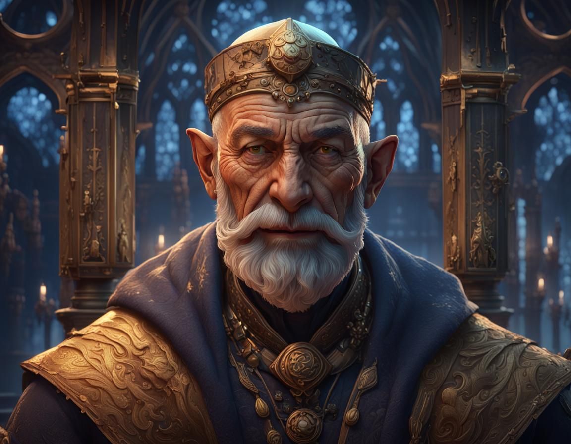 Alchemist Portrait in Mystical Moon Light