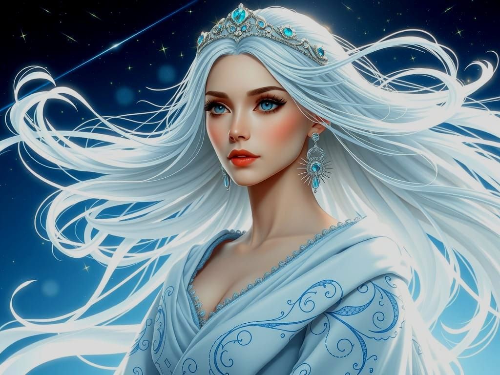 Celestial Woman Portrait in Anime Style