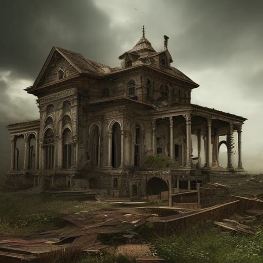 Dramatic Abandoned Buildings in Digital Matte Painting
