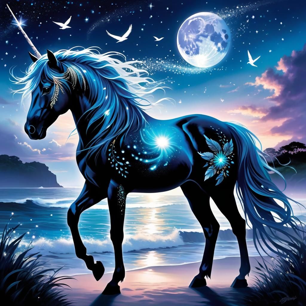 Dreamlike Creature of Stardust and Ocean Magic