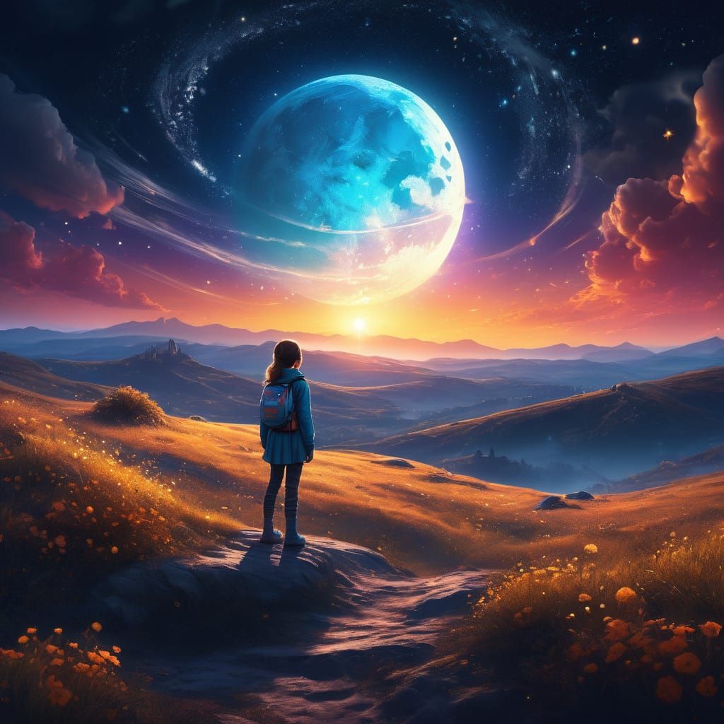 Ethereal Celestial Dreamscape in Vibrant Colors