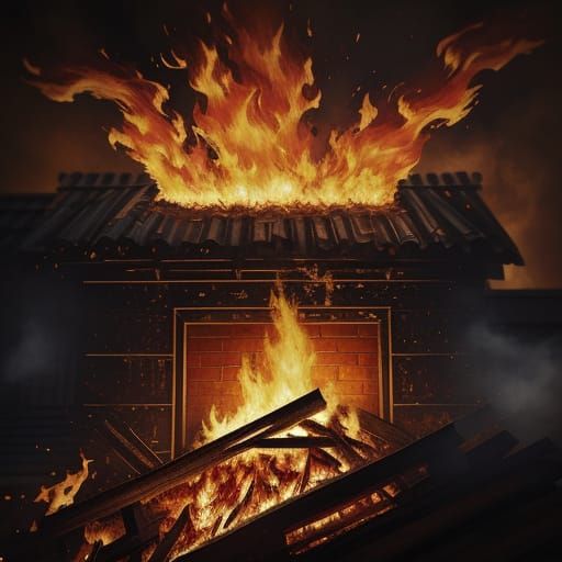 Vibrant Neo-Impressionist Flames in Close-Up