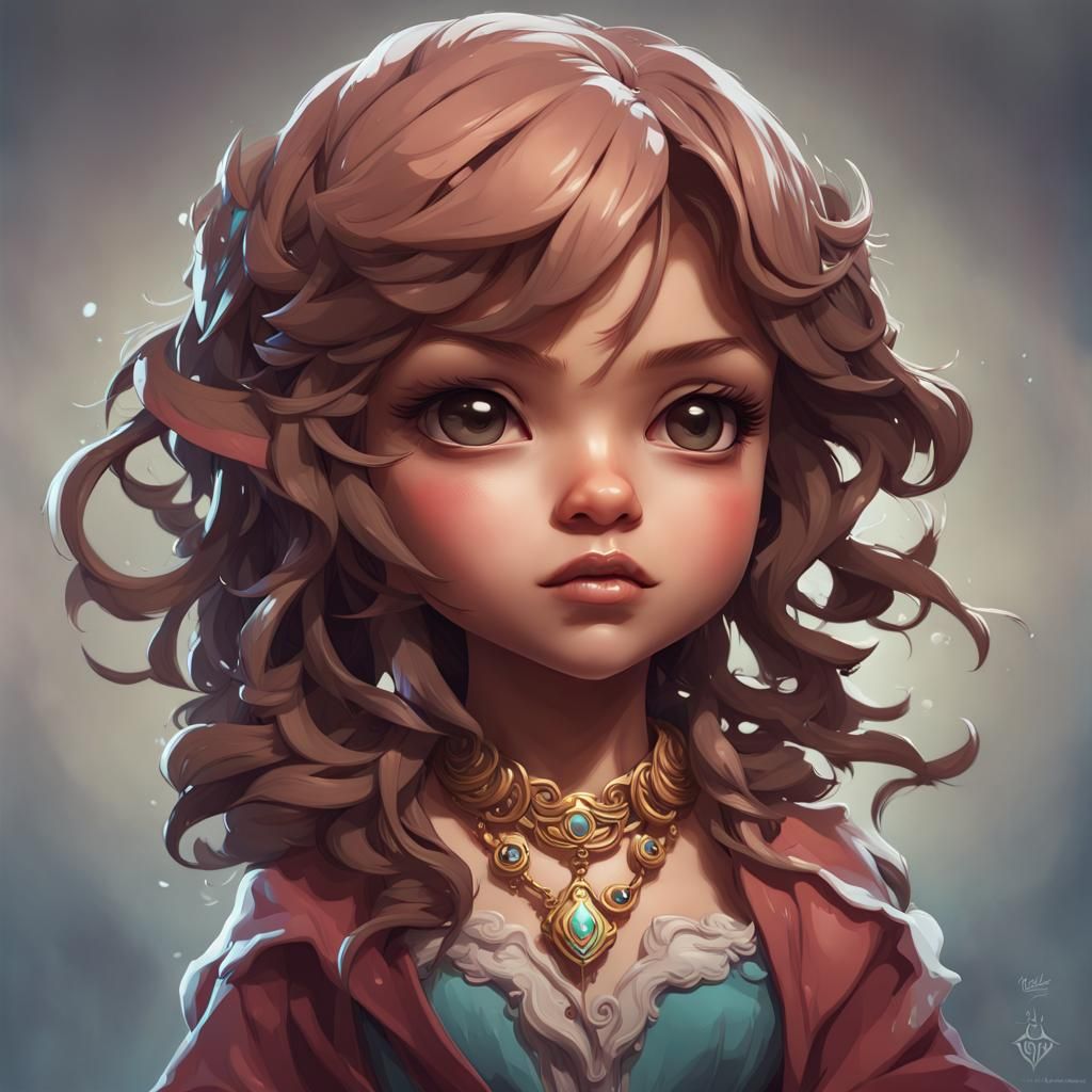 Hyperdetailed Chibi Portrait in Volumetric Lighting