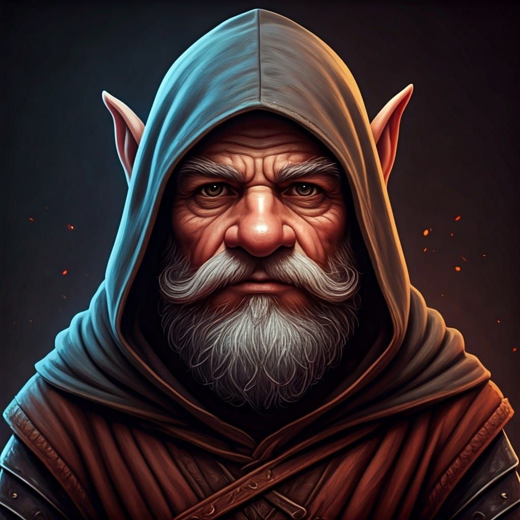 Gothic Gnome Warrior in Triadic Colors