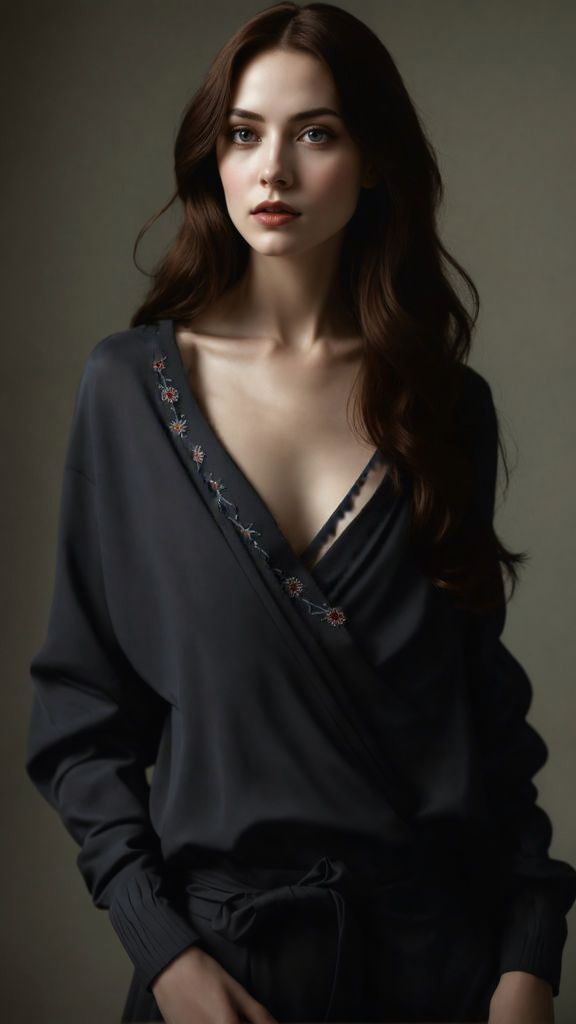 Stylized Portrait of a Woman in Art Nouveau Punk Style