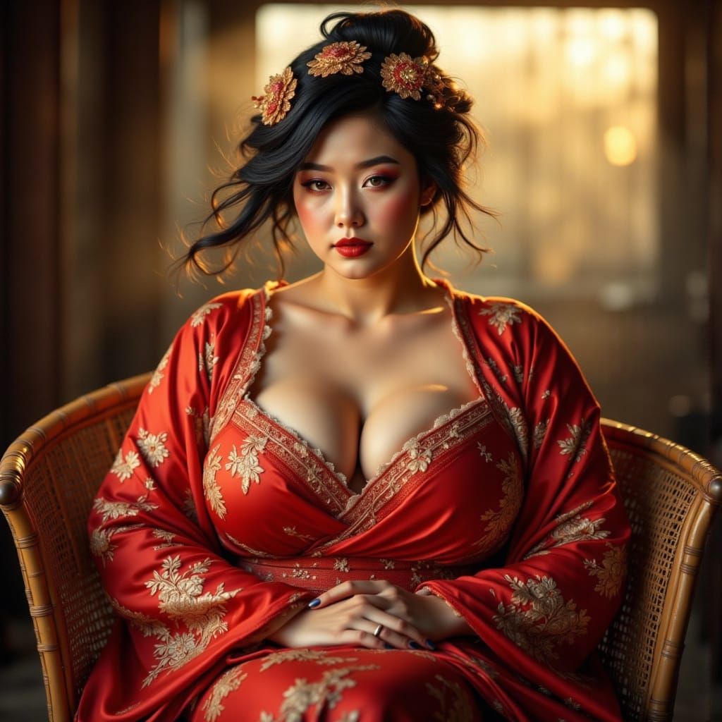 Hyper-Realistic Geisha in a Moment of Serenity