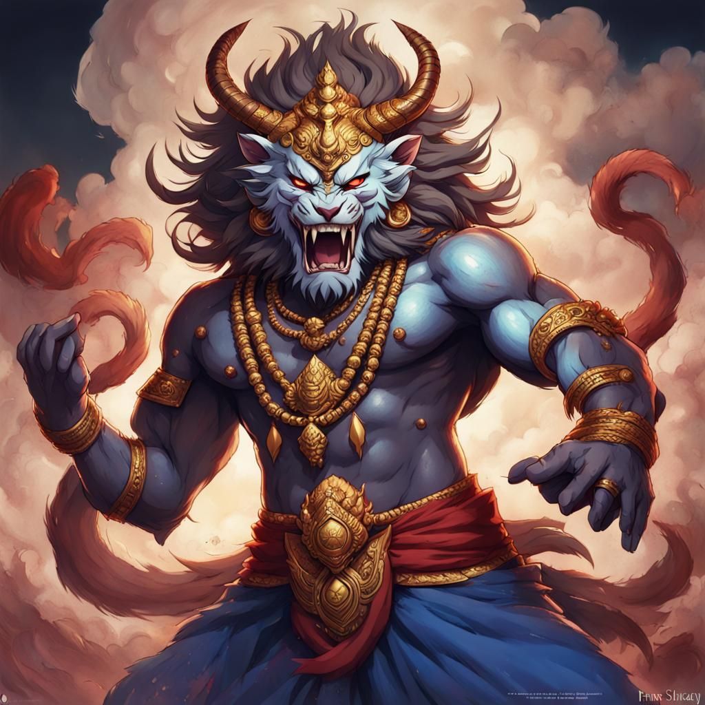 Ferocious Rakshasa in Anime Style