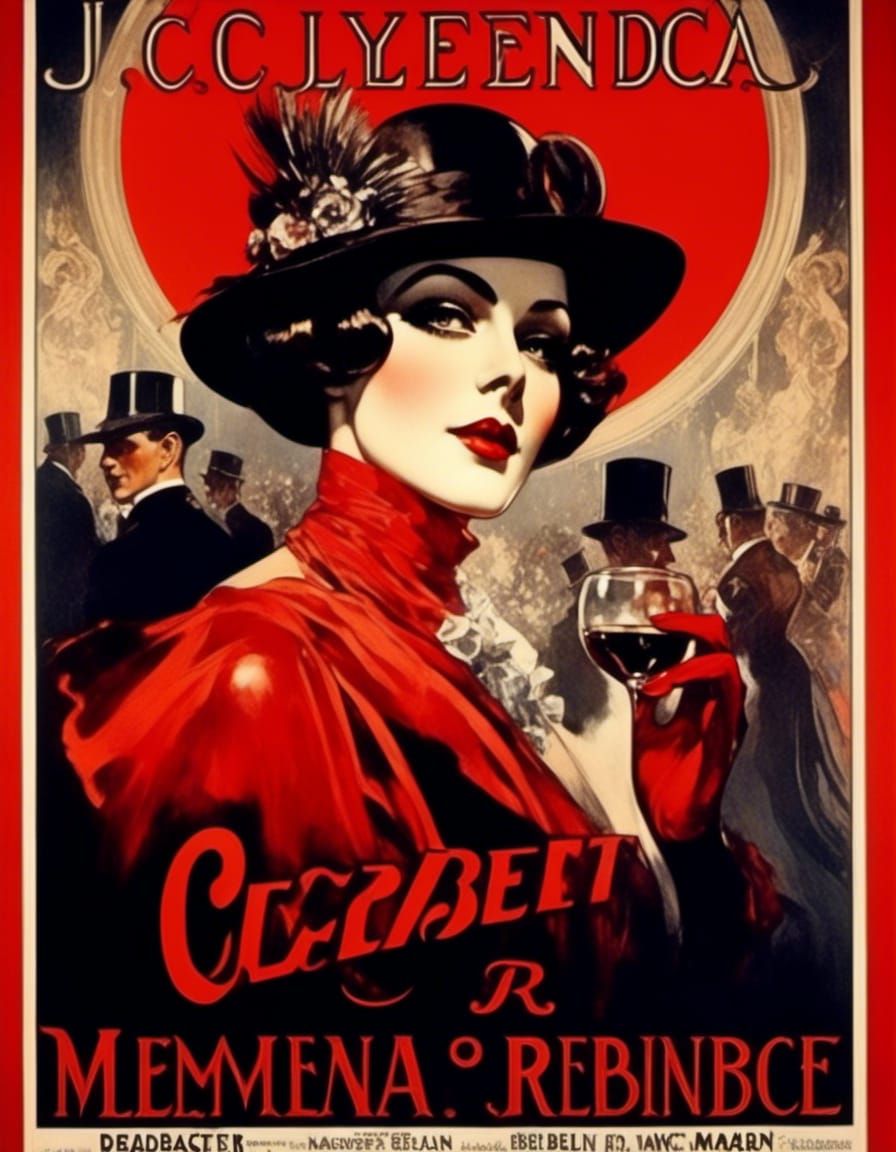 Weimar Republic Cabaret Poster in J.C. Leyendecker Style