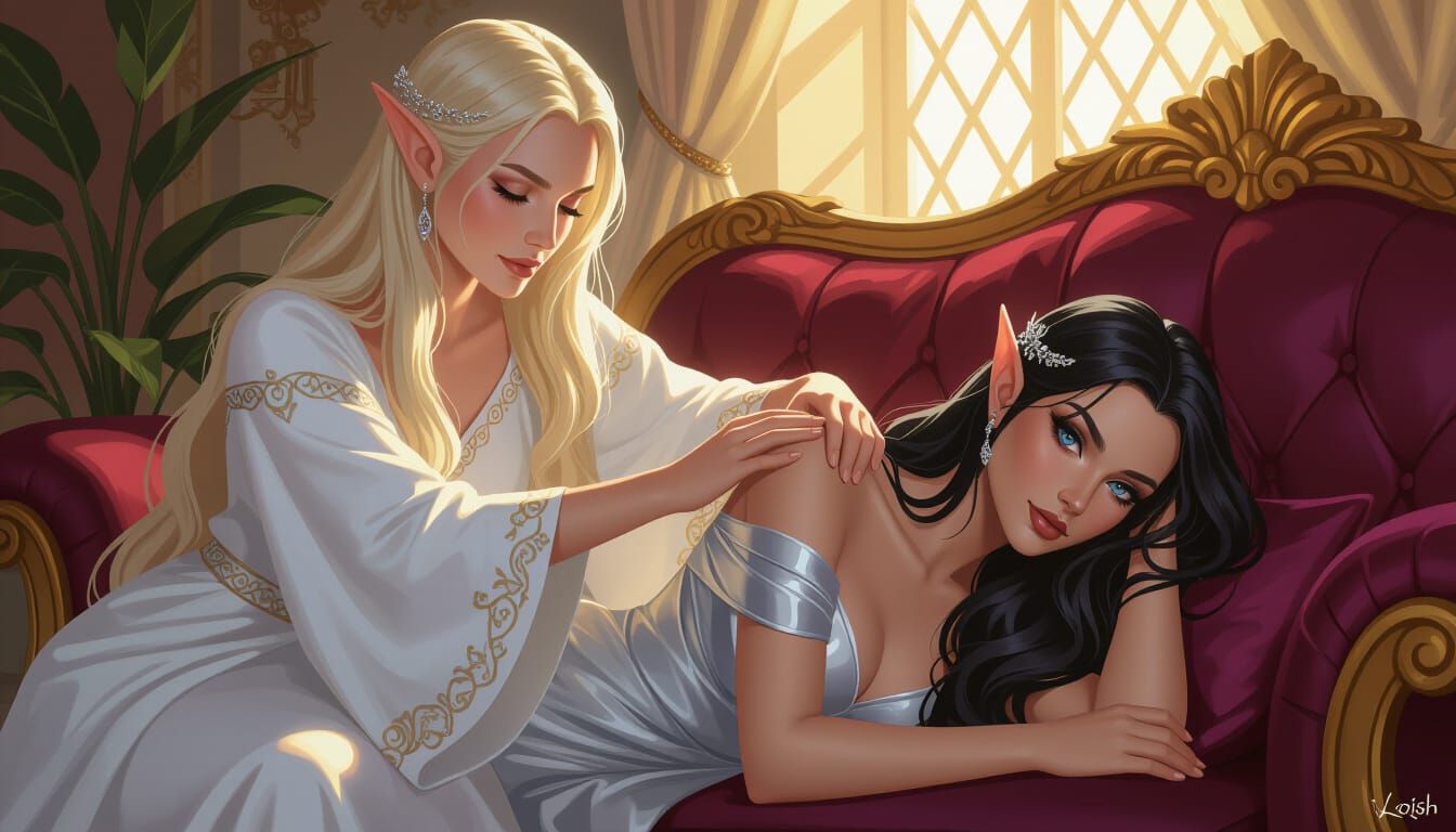 Elegant Elves: A Moment of Gentle Relaxation