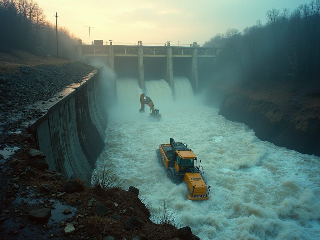 Dam Destruction in Turbulent Waters